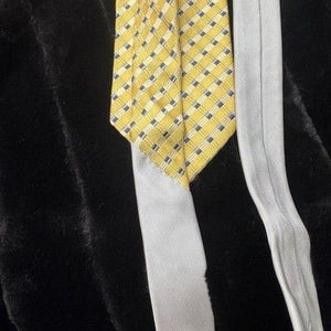 Tommy Hilfiger Tie Mens Yellow Blue Checkered Silk Necktie Pre-Owned Good 5