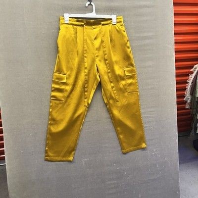 Gabrielle Union Womens Cargo Satin Pants Large Pre-Owned Polyester Shine