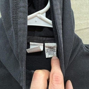 Armani Exchange Hoodie Womens Small Black Full Zip Cropped Sweatshirt Pre-Owned 2