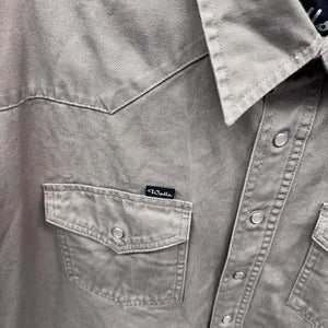 Walls Shirt Mens 2XL Khaki Beige Western Snap Button Down Workwear Cotton 1