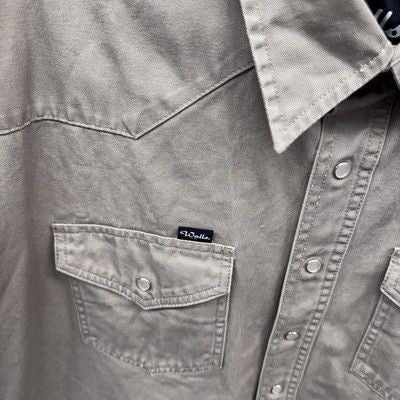 Walls Shirt Mens 2XL Khaki Beige Western Snap Button Down Cotton Pre-Owned Excel