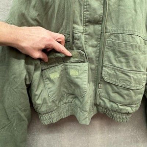 Fashion Nova Jacket Womens Medium Green Sherpa Lined Hood Cropped Zip Bomber 2