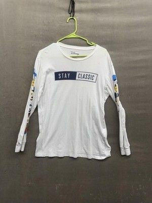 Disney Shirt Mens Medium Stay Classic Mickey Donald Goofy Pluto Long Sleeve 1