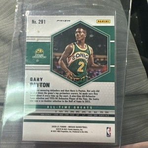 Gary Payton 2020-21 Mosaic #291 Gold Wave Prizm All-Time Greats 1