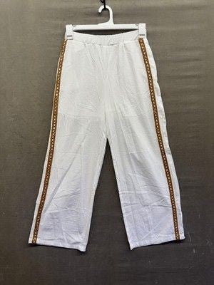 Poeselle Pants Womens Small Evil Eye Embroidered Boho Wide Leg