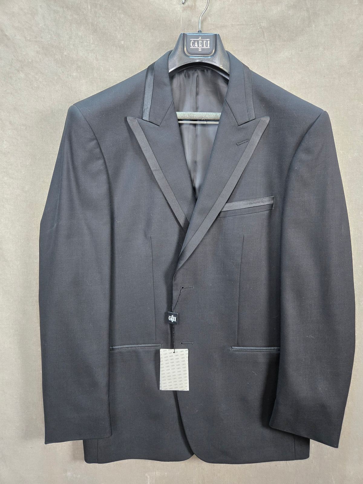 Formal Wedding Cardi Men's Black Peak Lapel Tuxedo Blazer Size 40R NWT