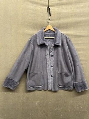 Brandon Thomas Jacket Mens XL Gray Sherpa Fleece Faux Fur Soft Cozy Button Up 5