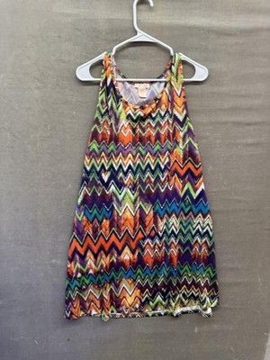 Klozlyne Tank Top Womens XL Multicolor Chevron Zig Zag Sleeveless Boho Festival
