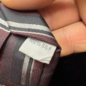 Burma Bibas Tie Mens Red Gray Striped 100% Silk Necktie Classic Formal Wear 3