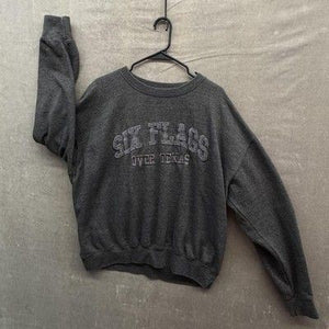 Six Flags Over Texas Sweatshirt Mens XL Gray Crewneck Pullover Graphic Fleece Pr 1