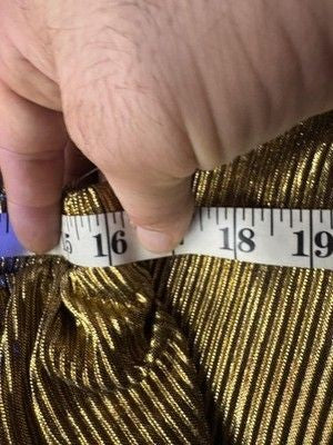 Peach Love California Womens Pants Large Gold Metallic Split Flare Lined Stretch