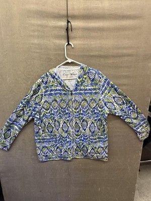 Onque Woman Jacket Womens 2XL Zip Hoodie Lightweight Pattern Pockets Casual