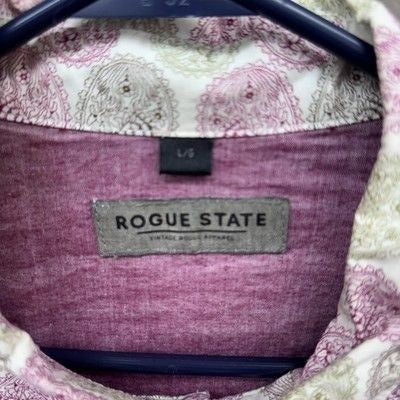 Rogue State Shirt Mens Large Paisley Short Sleeve Casual Western Button Up Pre-O