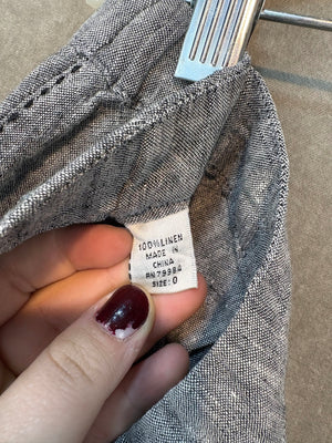 Chico's Design Women Trousers Gray Black Houndstooth Size 0 Good Condition Linen 3