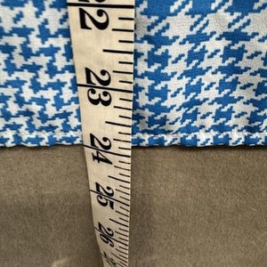 J Crew Womens Shirt Blue White Houndstooth Long Sleeve Ruffle Blouse Pre-Owned E 2