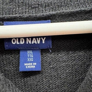 Old Navy Sweater Mens 2XL Black Shawl Collar Popover Pullover Knit Pre-Owned Goo 2