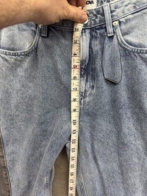 Fashion Nova Jeans Womens 2XL Blue Wide Leg Two Tone Panel High Rise Denim Pants 5