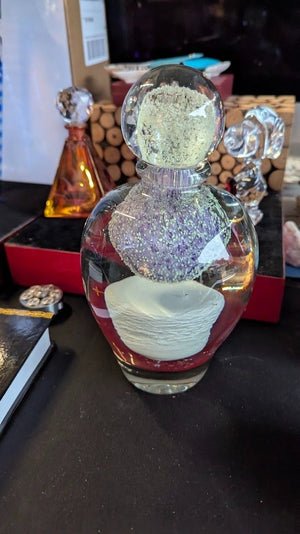 Jean Claude Novaro Vase Decanter Hand Signed Blown Glass 9 1/4 Inch Used 2