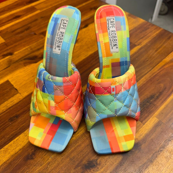 Multi-Color Clear Heels Pre-Owned Good Condition