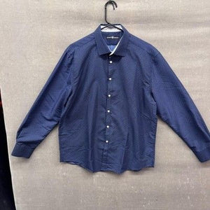 Society of Threads Mens Shirt Large Blue Geometric Print Button Up Long Sleeve P 2