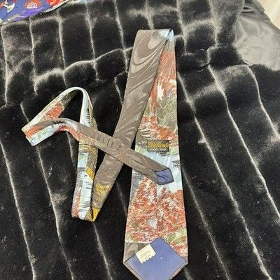 Belford Silk Tie Mens Vintage Bald Eagle Outdoors Pre-Owned Good Condition