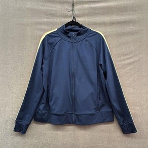 Rainbow Stripe Track Jacket Womens XXL 20 Blue Cove Full Zip Stretch Pockets 2