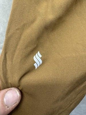 Mens Athletic Shorts Brown Medium Stretch Drawstring Zip Pocket Pre-Owned Good