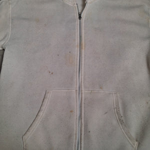 no comment Hoodie Bomber Jacket White Unisex Size M Fair Condition Polyester 3