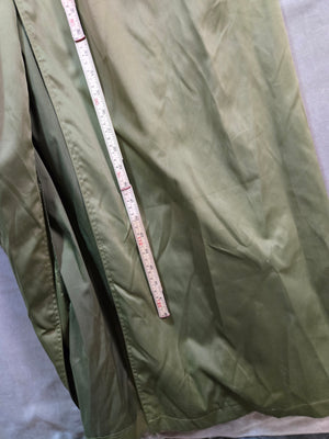 Military Style Olive Green Double Breasted Belted Trench Coat Size M 5