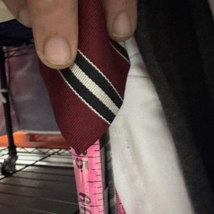Tom James Silk Tie Mens Tall Man Burgundy Red Striped Old Kings School Regiment 2