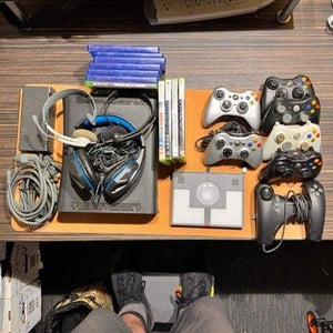 Xbox 360 Elite 120GB Console 5 Controllers 4 Games Headset TESTED Bundle Lot 1
