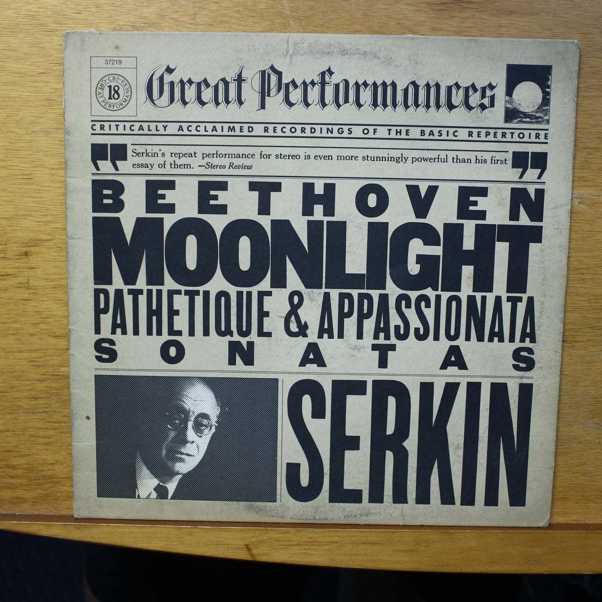 Rudolf Serkin Beethoven Moonlight Pathetique & Appassionata Sonatas LP CBS