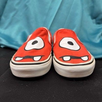 RARE Vans Off The Wall Yo Gabba Gabba Muno Face Red Classic Slip-on Mens Size 7