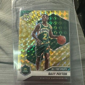 Gary Payton 2020-21 Mosaic #291 Gold Wave Prizm All-Time Greats 2