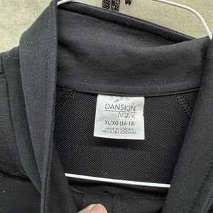 Danskin Now Womens Jacket XL Black Full Zip Rhinestone Cross Pre-Owned Excellent 2