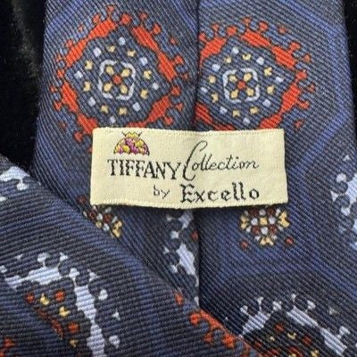 Tiffany Collection Excello Tie Medallion Pattern Silk 90s Pre-Owned Good