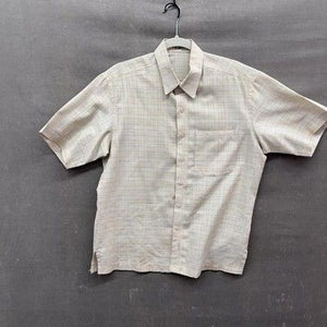 Mens Large Plaid Short Sleeve Button Up Shirt Pocket Lightweight Pre-Owned Good 1