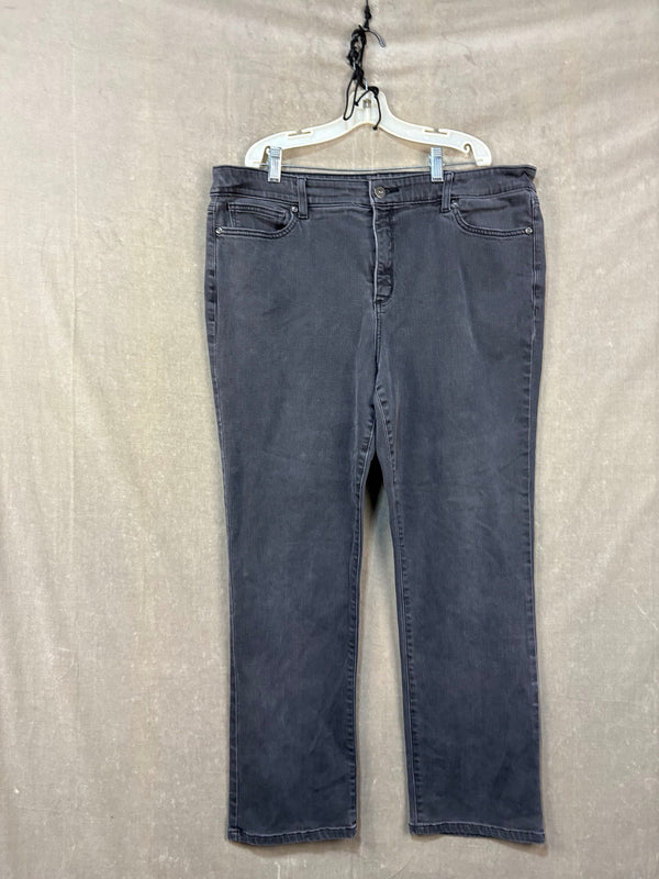 St. John's Bay Women's Jeans Dark Gray Straight Leg Size 18 Good Condition