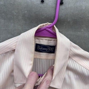 Vintage Botany 500 Shirt Mens Medium Pink Stripe Short Sleeve Dress 70s Retro 2