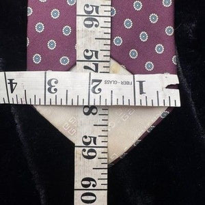 Vintage Givenchy Monsieur Tie Mens Burgundy Silk Made Italy Blue Geometric 90s 2