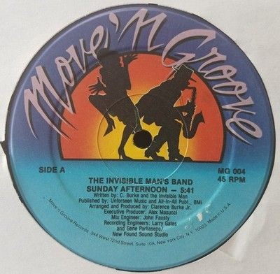 The Invisible Man's Band Sunday Afternoon 12 inch Vinyl Record Used