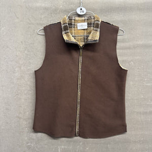 Robert Kitchen Reversible Plaid Fleece Vest Sz M w/ Full Zipper Made in Canada 5