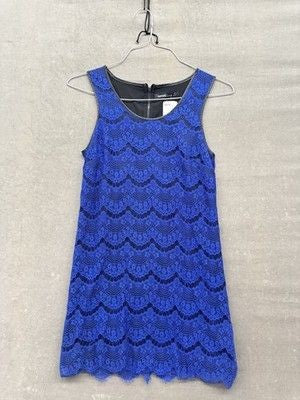 Kensie Dress Lace Overlay Sleeveless Zip Back Mini Party Cocktail Pre-Owned
