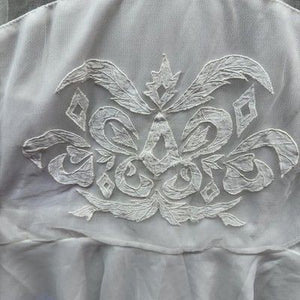Lipstick Peplum Tank Top Womens Large White Embroidered Mesh Sheer Blouse Boho 4