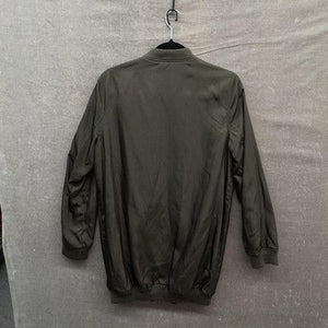 Sans Souci Womens Medium Olive Bomber Jacket MA-1 Nylon Orange Lining Pre-Owned 3