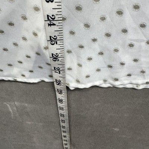 Vigoss Shirt Womens Medium Gold Polka Dot Sheer Button Down Long Sleeve Top 5