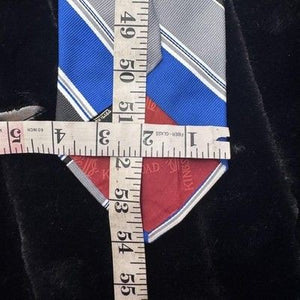 Kings Road Necktie Mens Blue Gray Striped Classic Tie Sears Polyester Business 4