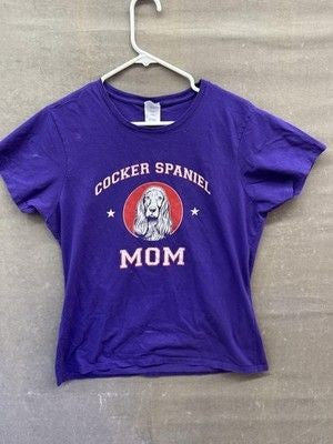 Port Company Womens XL Purple Cocker Spaniel Mom Graphic Tee Pre-Owned Good