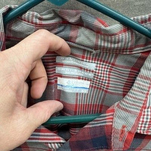Columbia Shirt Mens Medium Plaid Long Sleeve Omni-Wick Omni-Shade Hiking Outdoor 2
