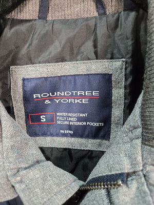ROUNDTREE & YORKE Men's Navy Blue Button Logo Strap Zipper Jacket Size S 2